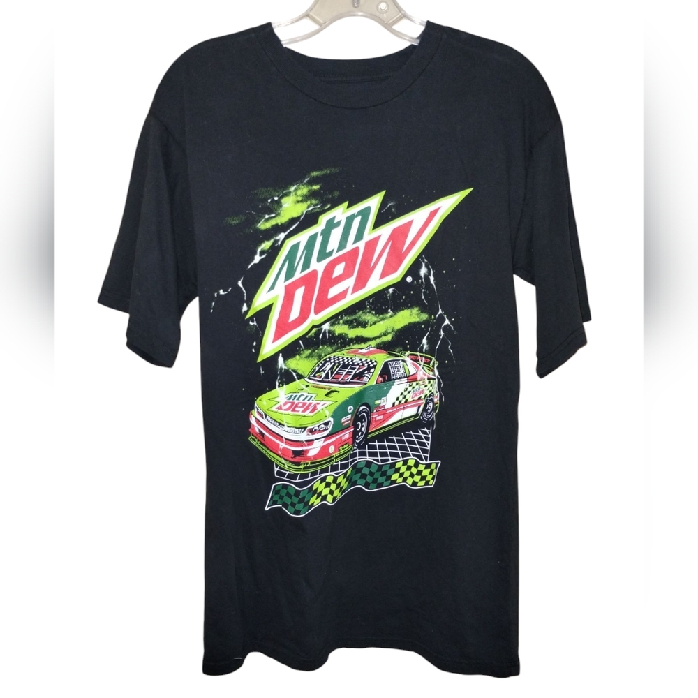 Mountain Dew Nascar T-Shirt S Black Cotton Nwot